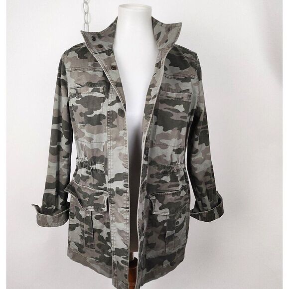 Universal Thread Camouflage Camo Anorak Jacket Drawstring Waist Womens S - Picture 1 of 7